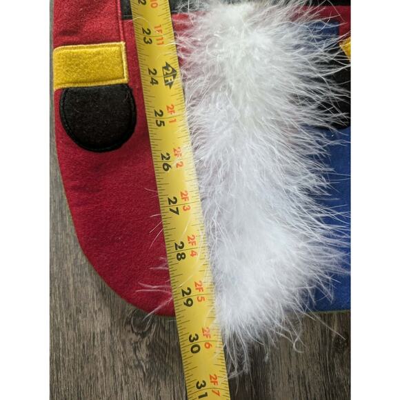 Large 30" Felt Faux-Fur Santa Christmas Stocking Holiday Bell Pouch - Picture 8 of 9